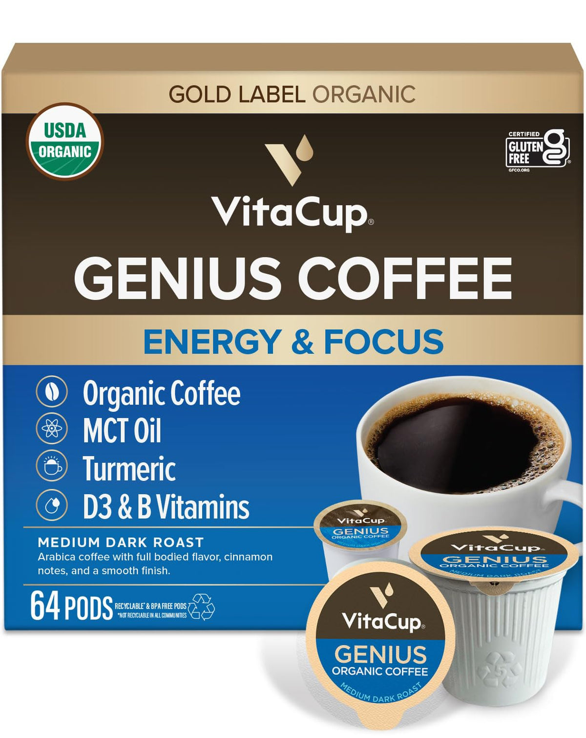 VitaCup Organic Genius Keto Coffee Pods