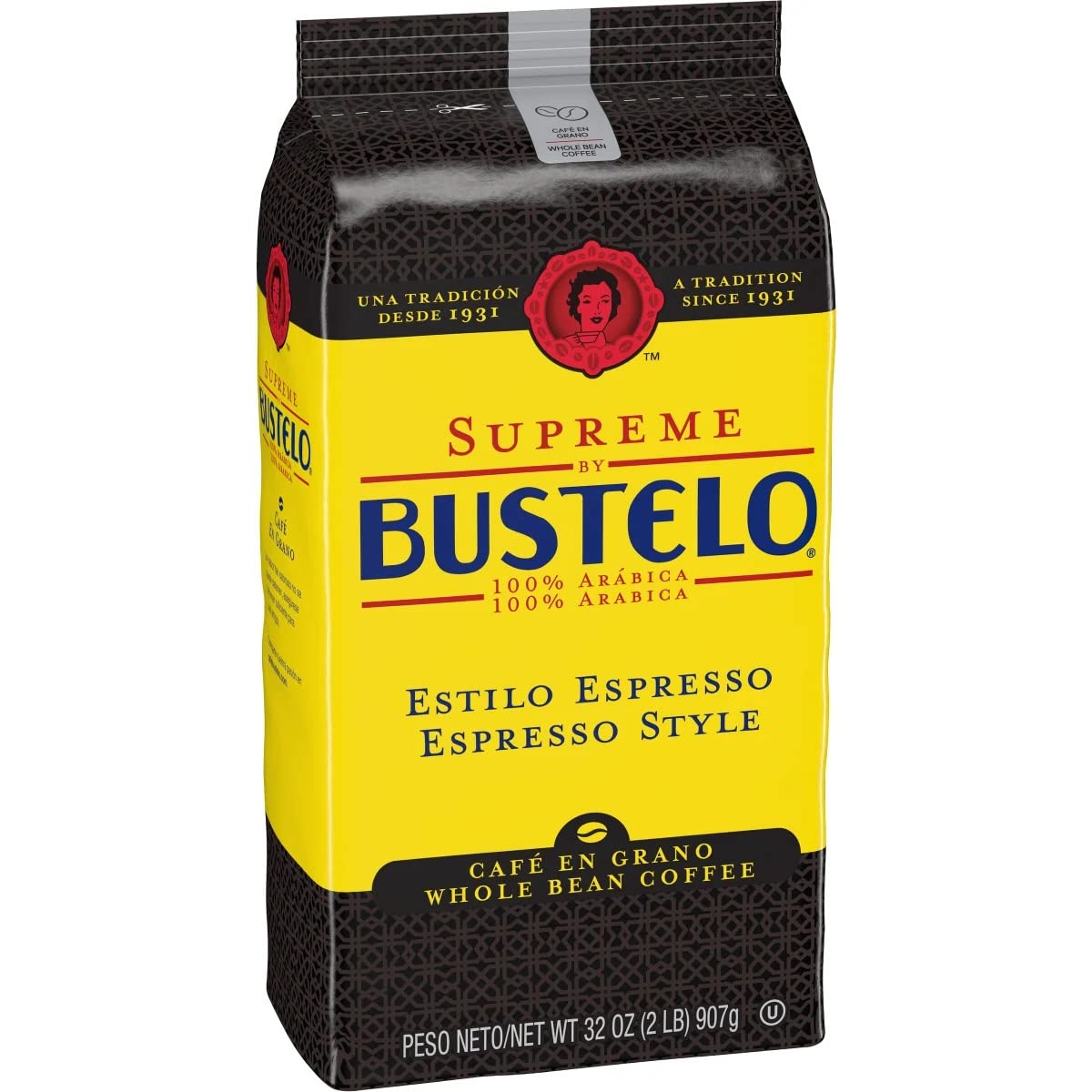 Folgers Supreme Bustelo Espresso Style Whole Bean Coffee 32 oz