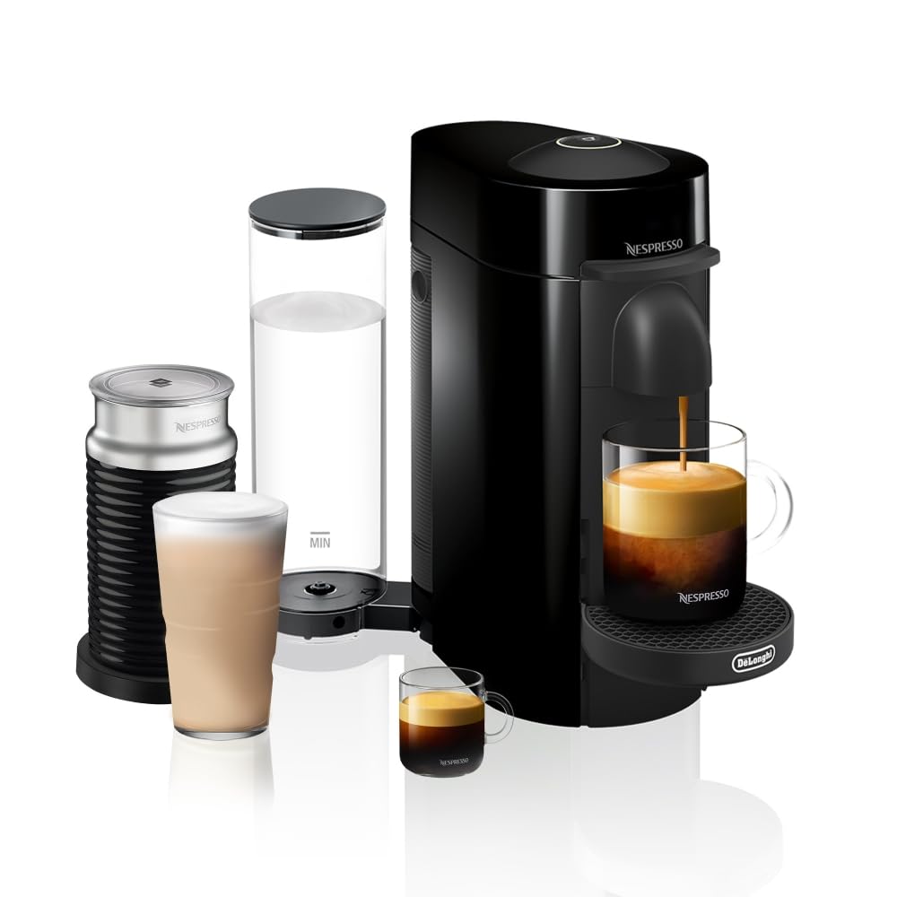 Nespresso VertuoPlus Coffee and Espresso Machine by De'Longhi with Mil