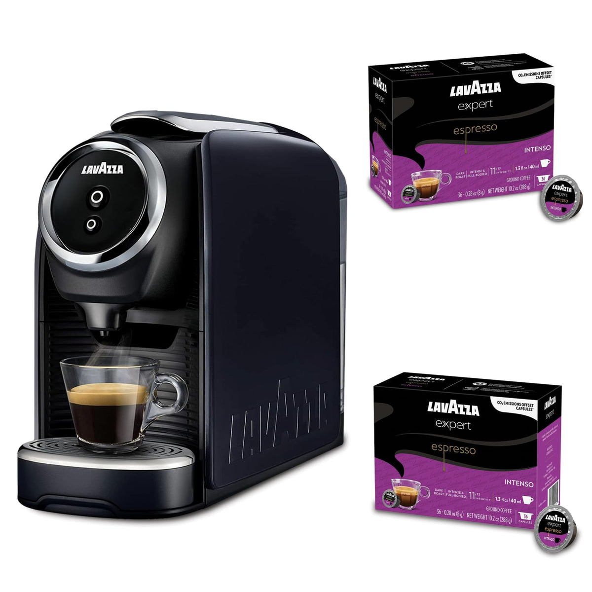 Lavazza Classy Mini Espresso Coffee Machine - 72 Count Intenso Capsule