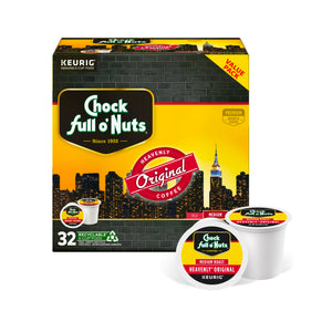 Chock Full o' Nuts Medium Roast - Single Serve - 1 Pack of 32 K-Cup Po