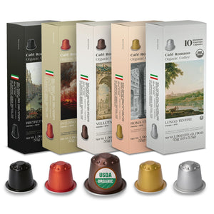 Organic USDA Café Romano Coffee Aluminum Espresso Pods For Nespresso O