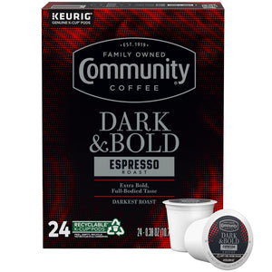 Community Coffee Dark & Bold Espresso Roast 24 Count Coffee Pods